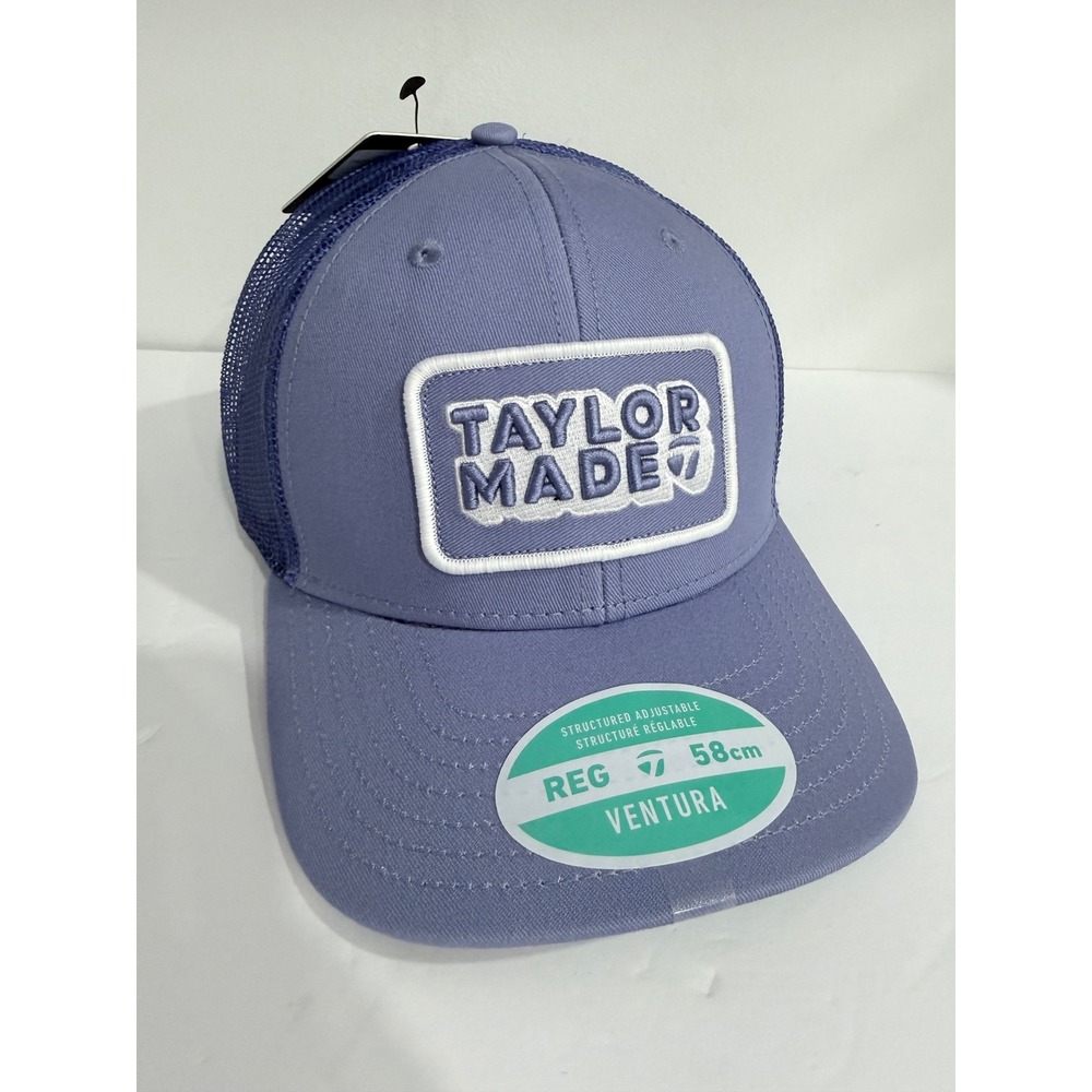 TaylorMade Ventura Trucker Hat Blue Mesh Snapback Golf Cap Adjustable 58cm NEW
